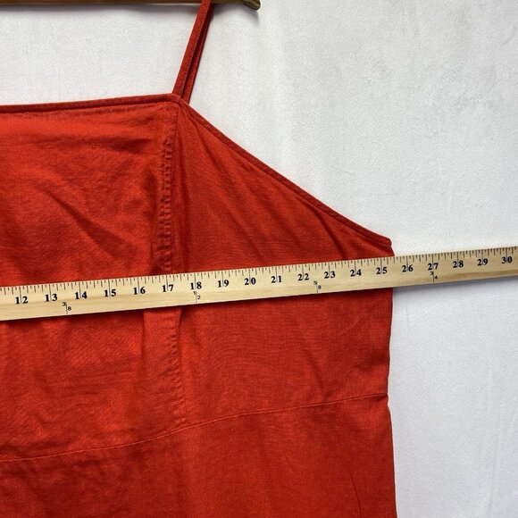 BP. Linen Adjustable Spaghetti Strap Neck Mini Dress Women 4X Orange Side Zip - Picture 4 of 9